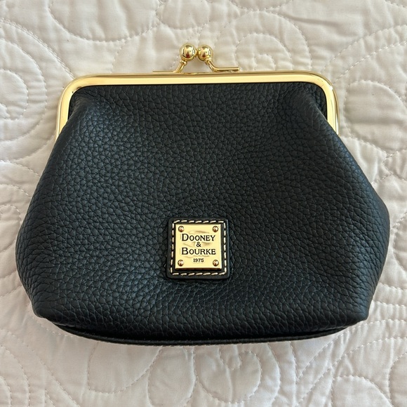 Dooney & Bourke Black Clutch with Gold Accents - Picture 1 of 10